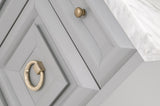 Azure Carrera Media Chest in Dove Gray, White Carrera Marble, Brushed Gold - 6154.DGR-BGLD/WHT