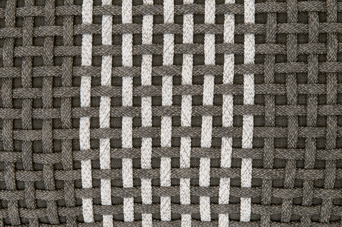 Cross Accent Cube in Dove Flat Rope, White Speckle Stripe - 6880.DOV/WHT