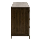 Wrenn 6-Drawer Double Dresser in Burnished Brown Acacia, Matte White, Antique Bronze - 6140.BBRN/WHT-AB