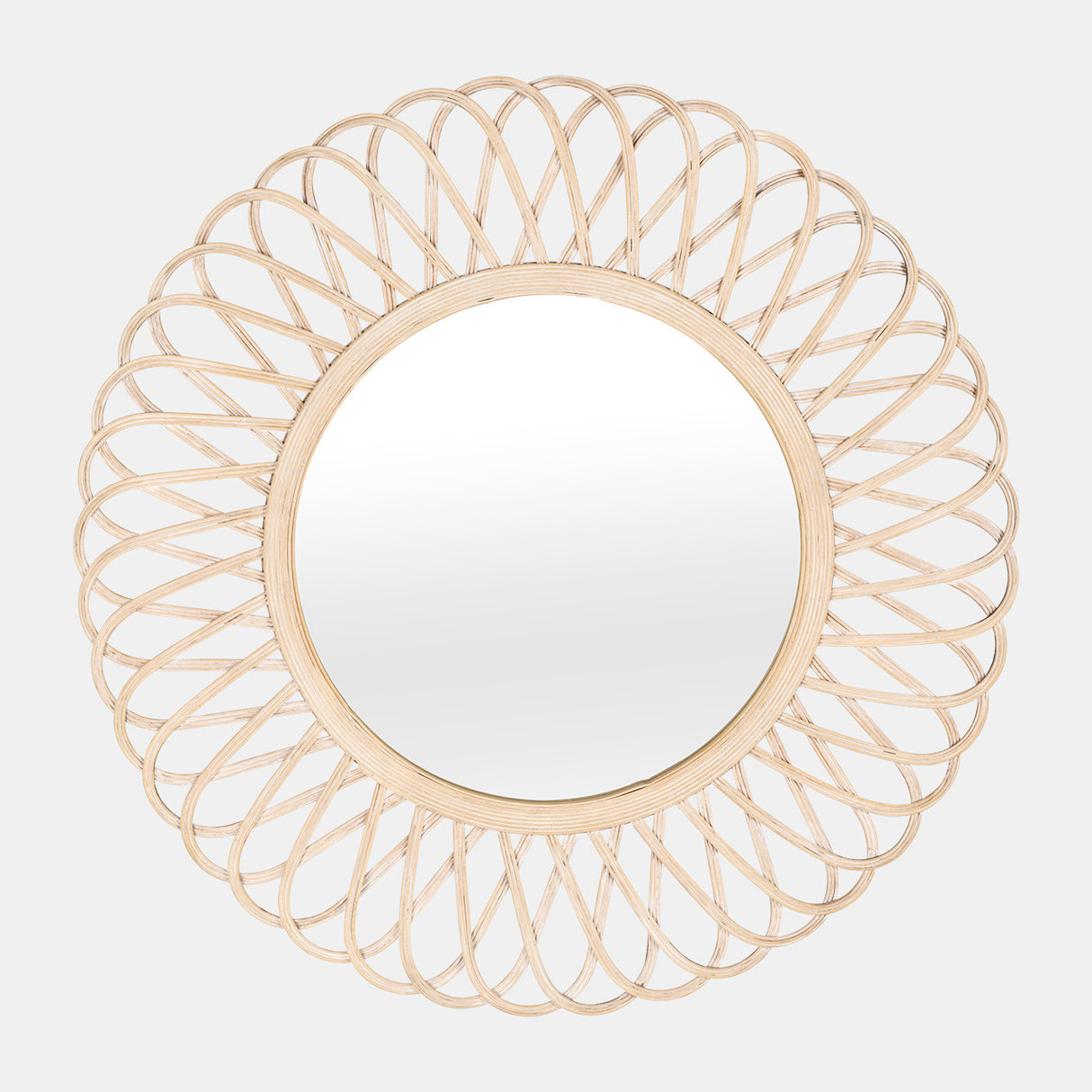 Wicker 35" Daisy Mirror, Natural - 16027