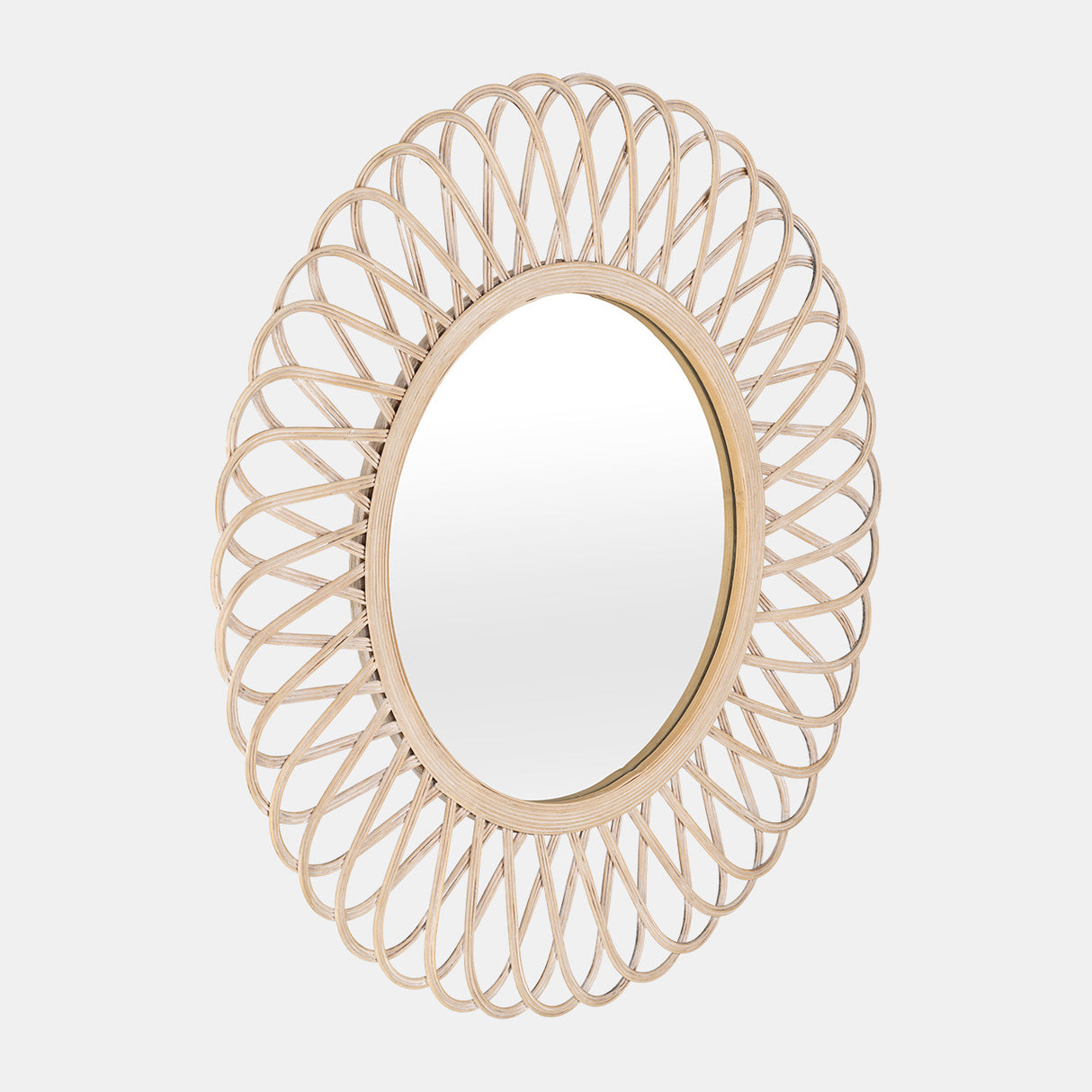 Wicker 35" Daisy Mirror, Natural - 16027