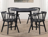 Willow 5 Piece  42-inch Round Dining Set, Black - SET | WIL500KT | WIL500KS(4)