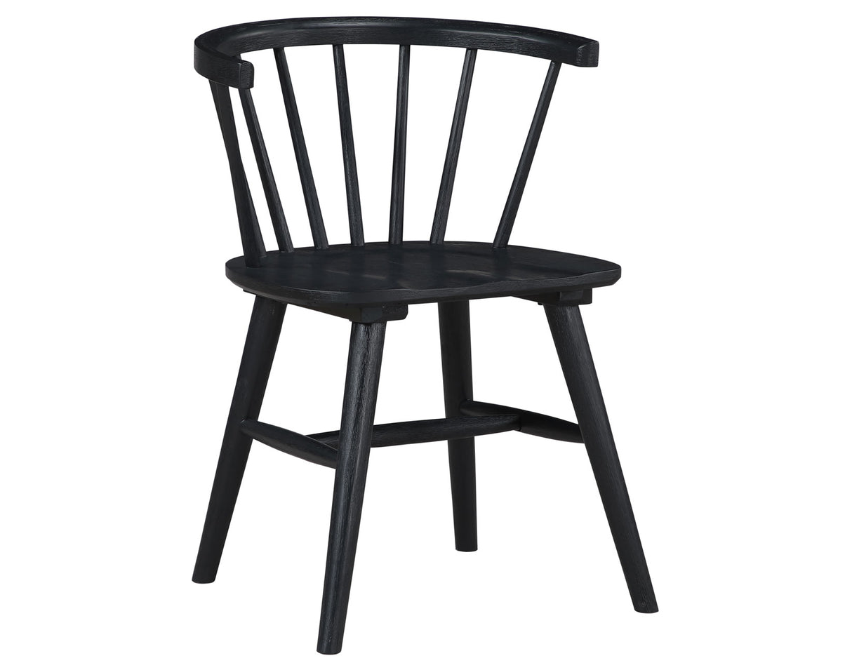 Willow 5 Piece  42-inch Round Dining Set, Black - SET | WIL500KT | WIL500KS(4)