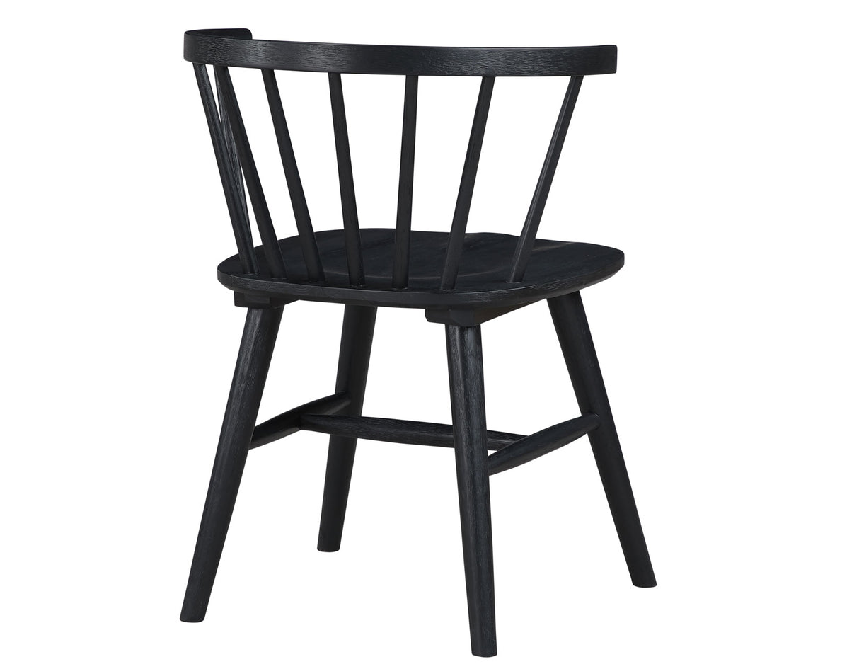 Willow 5 Piece  42-inch Round Dining Set, Black - SET | WIL500KT | WIL500KS(4)