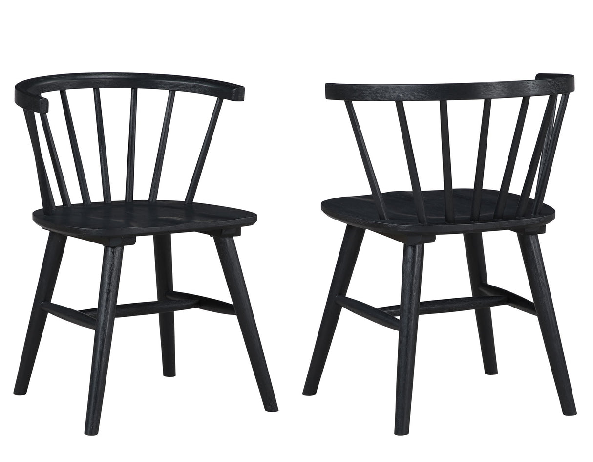 Willow 5 Piece  42-inch Round Dining Set, Black - SET | WIL500KT | WIL500KS(4)