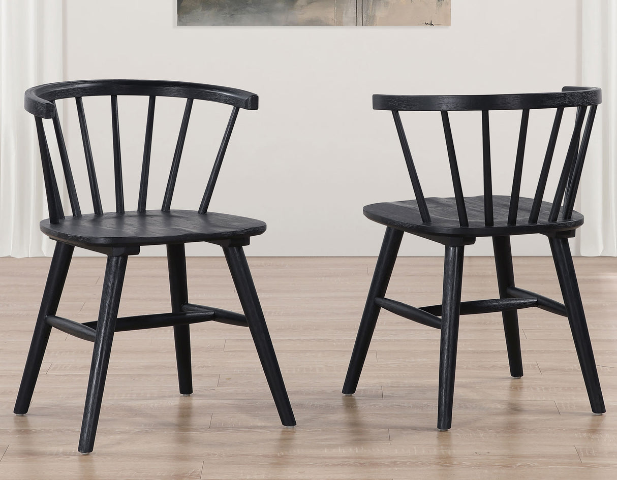 Willow 5 Piece  42-inch Round Dining Set, Black - SET | WIL500KT | WIL500KS(4)