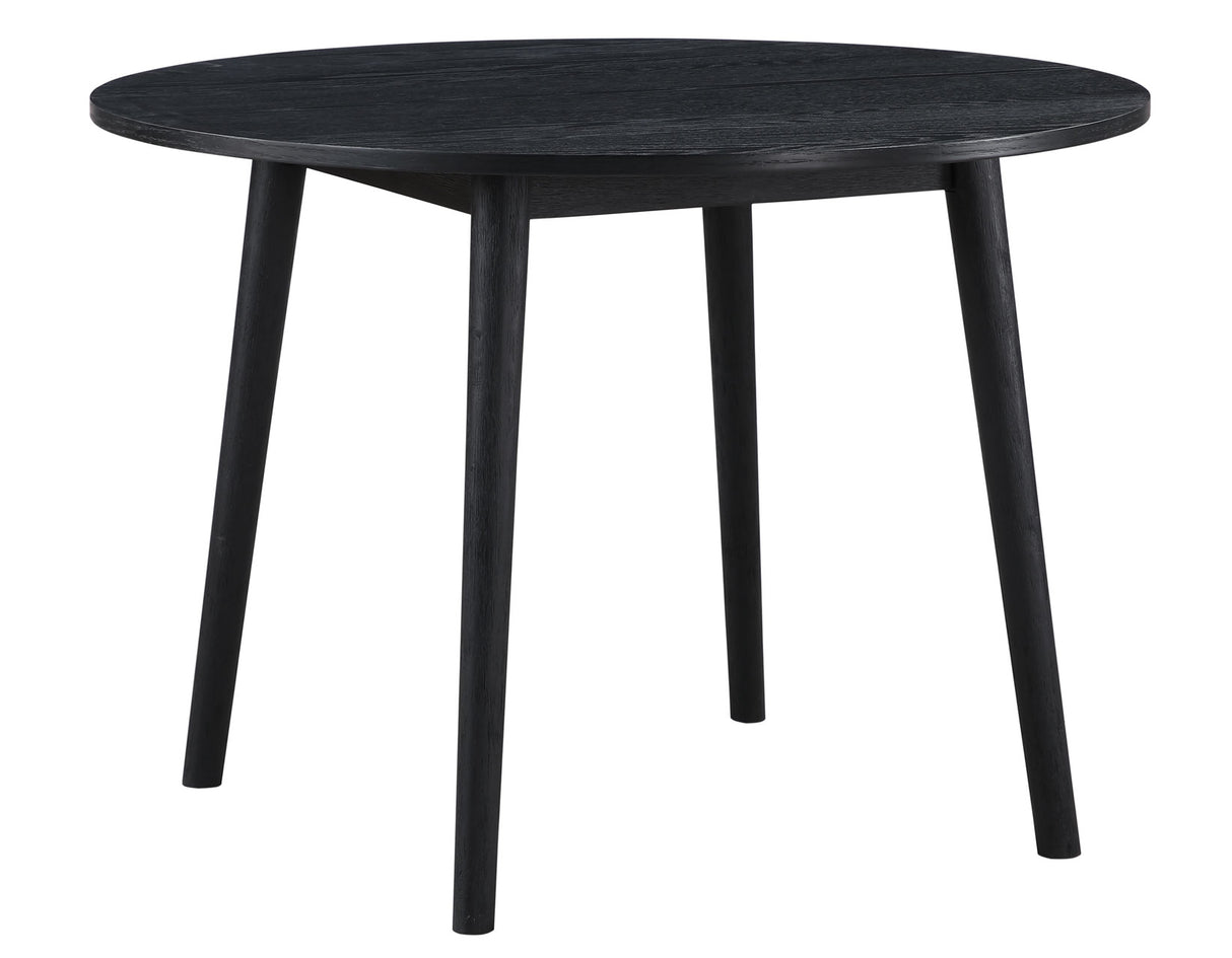 Willow 5 Piece  42-inch Round Dining Set, Black - SET | WIL500KT | WIL500KS(4)