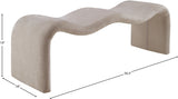 Willow Chenille Fabric Bench in Beige from Meridian - Luna Furniture