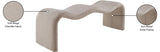 Willow Chenille Fabric Bench in Beige from Meridian - Luna Furniture