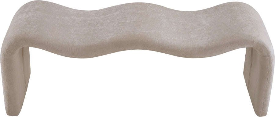 Willow Chenille Fabric Bench in Beige from Meridian - Luna Furniture