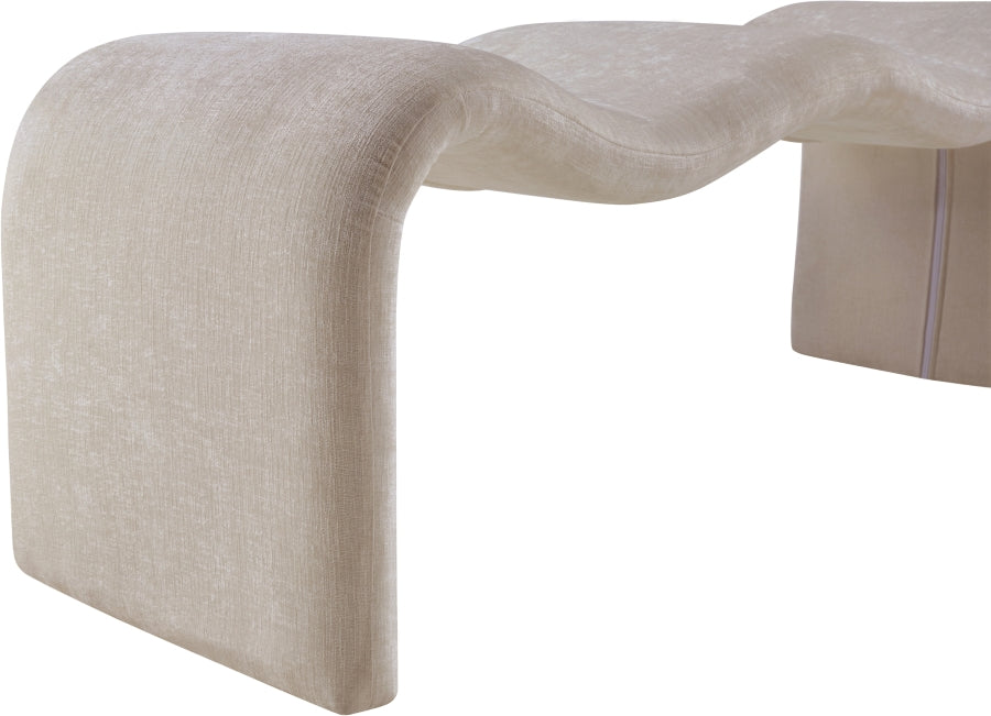 Willow Chenille Fabric Bench in Beige from Meridian - Luna Furniture