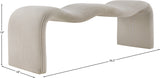 Willow Corduroy Fabric Bench in Beige from Meridian - Luna Furniture