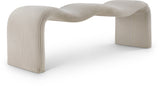 Willow Corduroy Fabric Bench in Beige from Meridian - Luna Furniture