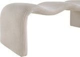 Willow Corduroy Fabric Bench in Beige from Meridian - Luna Furniture