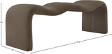 Willow Corduroy Fabric Bench in Brown from Meridian - Luna Furniture