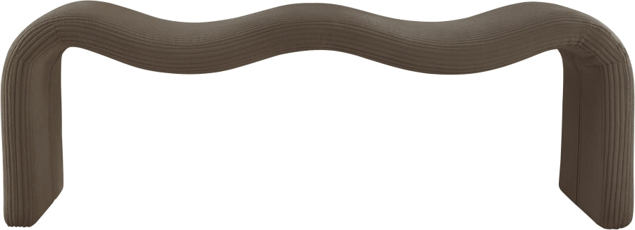 Willow Corduroy Fabric Bench in Brown from Meridian - Luna Furniture