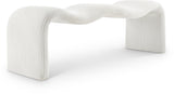 Willow Corduroy Fabric Bench in Cream from Meridian - Luna Furniture