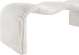 Willow Corduroy Fabric Bench in Cream from Meridian - Luna Furniture