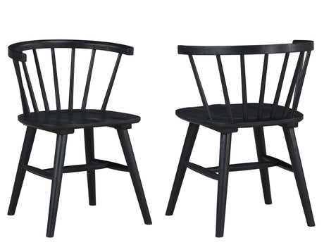 Willow Solid Wood Dining Chair, Black - WIL500KS