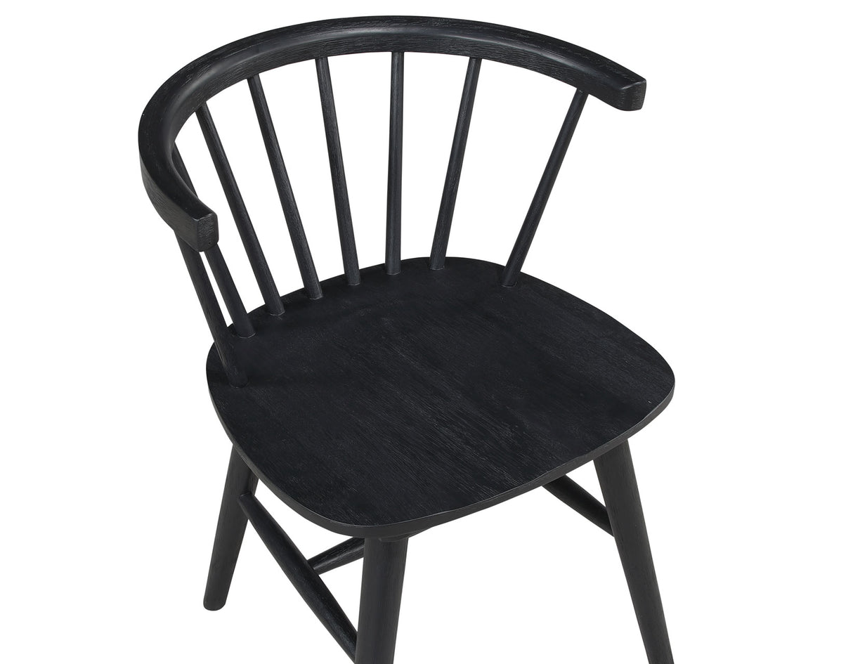 Willow Solid Wood Dining Chair, Black - WIL500KS