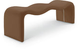 Willow Vegan Leather Bench in Cognac from Meridian - Luna Furniture