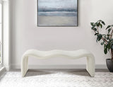 Willow Vegan Leather Bench in Cream from Meridian - Luna Furniture