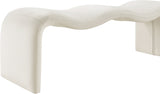 Willow Vegan Leather Bench in Cream from Meridian - Luna Furniture