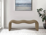 Willow Vegan Leather Bench in Natural from Meridian - Luna Furniture