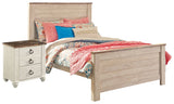 Willowton Full Panel Bed with Nightstand in Whitewash - PKG000704