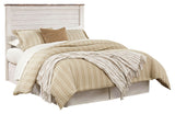 Willowton Queen/Full Panel Headboard Bed with Dresser in Whitewash from Ashley - Luna Furniture