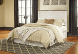 Willowton Queen/Full Panel Headboard Bed with Mirrored Dresser and Chest in Whitewash from Ashley - Luna Furniture