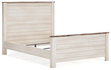 Willowton Queen Panel Bed with Dresser and Nightstand in Whitewash - PKG020109