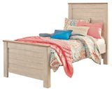 Willowton Twin Panel Bed with Nightstand in Whitewash - PKG000703