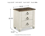 Willowton Twin Panel Bed with Nightstand in Whitewash - PKG000703