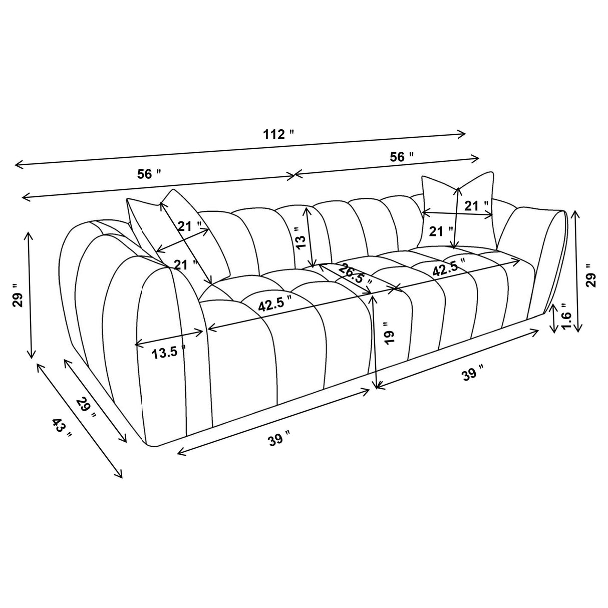 Winchester Boucle Upholstered Extra Long Sofa Sand Pebble from Coaster - Luna Furniture