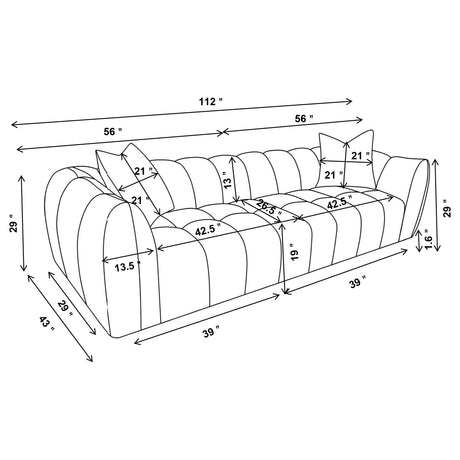 Winchester Boucle Upholstered Extra Long Sofa Sand Pebble from Coaster - Luna Furniture