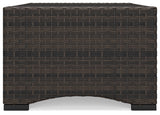 Windglow Outdoor Loveseat and 2 Chairs with Coffee Table in Blue/Brown from Ashley - Luna Furniture