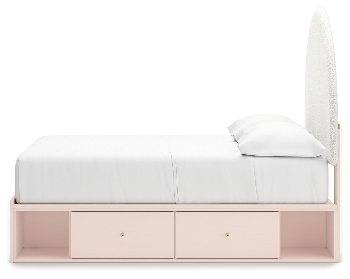 Wistenpine Full Panel Bed with Dresser and Nightstand in Blush from Ashley - Luna Furniture