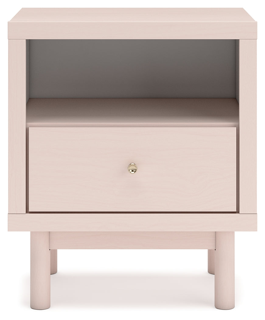 Wistenpine Full Panel Bed with Dresser and Nightstand in Blush from Ashley - Luna Furniture