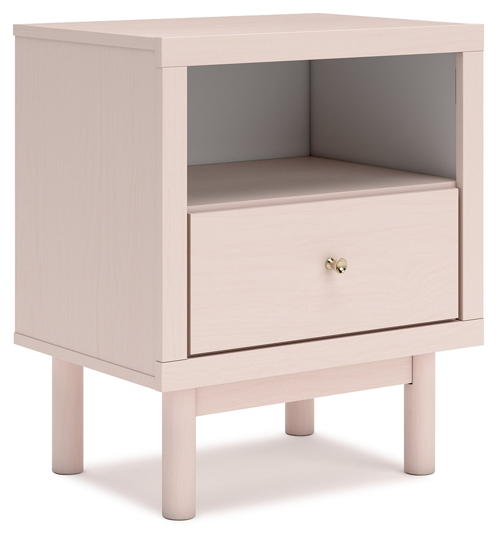 Wistenpine Full Panel Bed with Dresser and Nightstand in Blush from Ashley - Luna Furniture