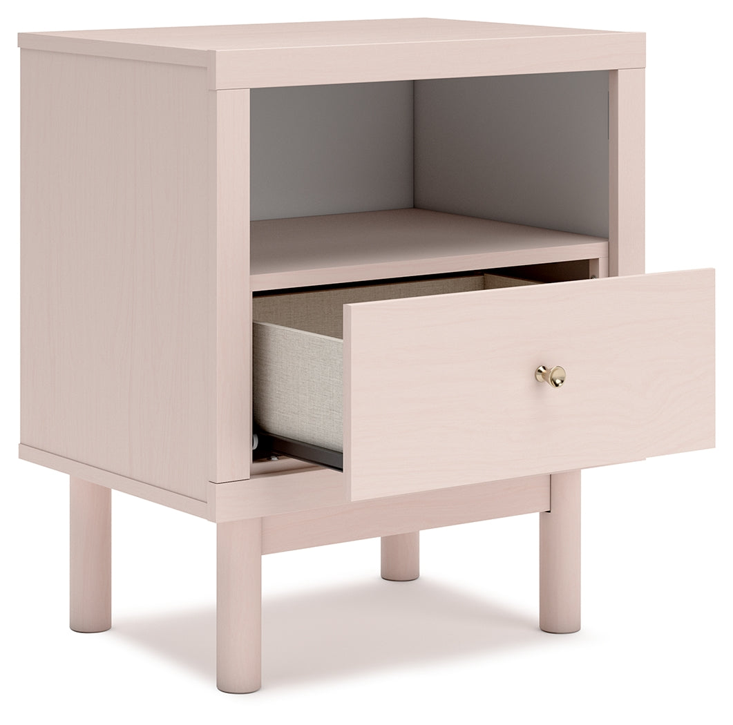 Wistenpine Full Panel Bed with Dresser and Nightstand in Blush from Ashley - Luna Furniture