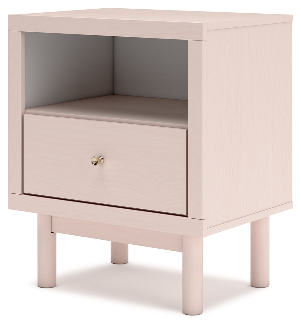 Wistenpine Full Panel Bed with Dresser and Nightstand in Blush from Ashley - Luna Furniture