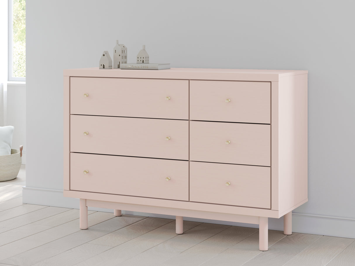 Wistenpine Full Panel Bed with Dresser and Nightstand in Blush from Ashley - Luna Furniture