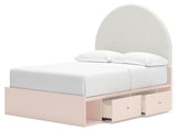 Wistenpine Full Panel Bed with Dresser and Nightstand in Blush from Ashley - Luna Furniture