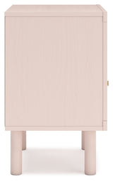 Wistenpine Full Upholstered Panel Bed with 2 Nightstands in Blush from Ashley - Luna Furniture