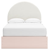 Wistenpine Full Upholstered Panel Bed with 2 Nightstands in Blush from Ashley - Luna Furniture