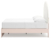 Wistenpine Full Upholstered Panel Bed with Dresser and 2 Nightstands in Blush from Ashley - Luna Furniture