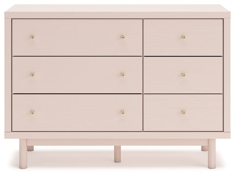 Wistenpine Full Upholstered Panel Bed with Dresser and 2 Nightstands in Blush from Ashley - Luna Furniture