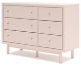 Wistenpine Full Upholstered Panel Bed with Dresser and 2 Nightstands in Blush from Ashley - Luna Furniture