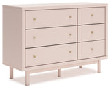 Wistenpine Full Upholstered Panel Bed with Dresser and 2 Nightstands in Blush from Ashley - Luna Furniture